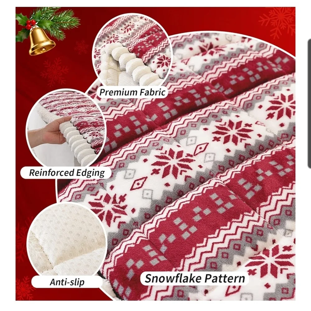 Cozy Red and White Dog Cover For Recliner Washable